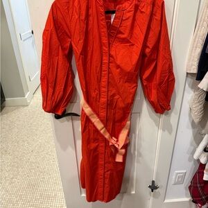 LOFT Vibrant Red Long Sleeve Dress